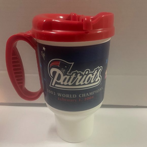 New England Patriots 2003 World Champions Travel Mug NFL - Picture 2 of 2